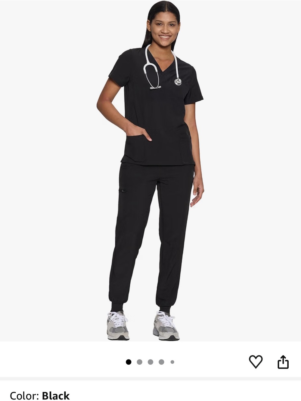 Women's Black Scrub Set